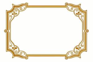 gold frame with ornate design on a white background vector