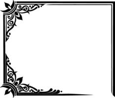 A black and white square frame with ornamental design vector