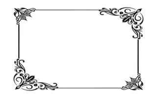 A black and white square frame with a floral design vector