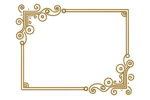Gold frame with swirls and swirls on a white background vector