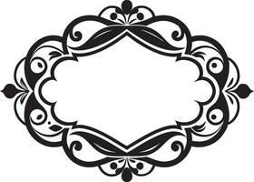 A black and white ornate frame with a white background vector