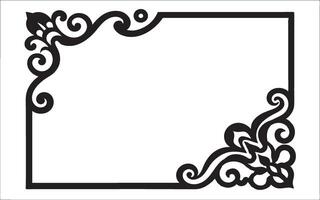 A black and white drawing of a square frame vector