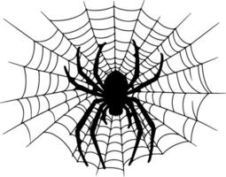 a spider is shown in the center of a web vector