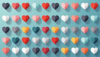 a large number of hearts arranged icon set in a row vector