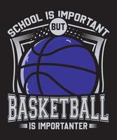 school is important but basketball is importanter vector