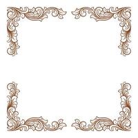 beautiful engraved frame ornament line art vector