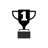 Number 1 Trophy Icon for Competitions and First Place Awards vector