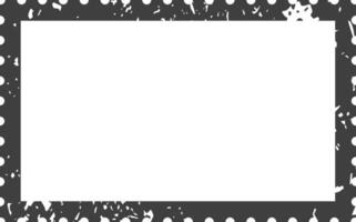 Dark gray border with white dots and grunge splatter effect surrounding a clean white rectangular space vector