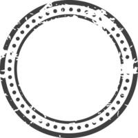 Grunge style blank rubber stamp with copy space forming a perfect circle with dotted edges vector