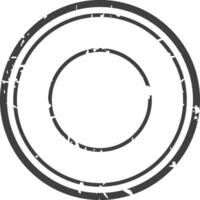 Grunge double circle stamp creating a blank space, ideal for custom designs and vintage effects vector