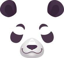 Cartoon illustration of a friendly panda bear face, featuring a cheerful smile and closed eyes, conveying a sense of joy and happiness vector