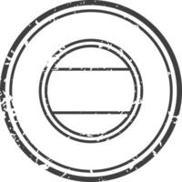 Grunge double circular stamp with two horizontal lines is creating a blank space for custom text or design vector