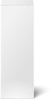 Closed white tall rectangular cardboard box packaging with its shadow on white background vector