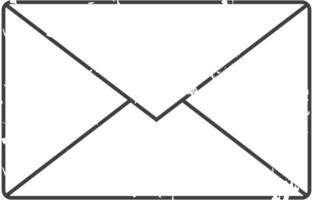 Simple closed envelope with distressed texture, symbolizing traditional mail and communication vector