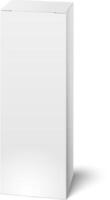 Closed white rectangular cardboard box packaging mockup casting shadow on white background vector