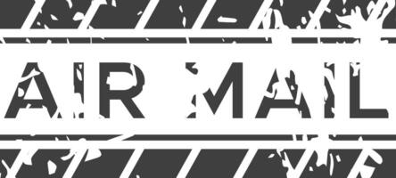 Distressed airmail stamp with grunge texture and diagonal lines, suitable for postal and shipping themes vector