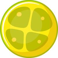 Round yellow fruit cut in half, revealing four segments with seeds inside, creating a visually appealing design with vibrant colors vector