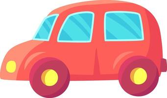 Side view of a cute, stylized red car with large windows, embodying the essence of personal vehicles and the automotive world vector