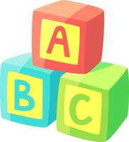 Stacked toy blocks showing letters a, b, and c creating an educational and playful image perfect for children's learning materials vector