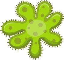 Green bacteria with nucleus and cilia multiply, ideal for health and biology concepts. Explore microorganisms in this educational graphic vector