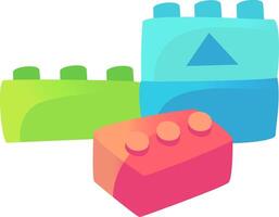 Colorful building blocks are a fun and educational toy for kids, stimulating creativity and motor skills vector