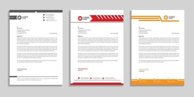 Corporate Creative Professional Modern clean company business letterhead design bundle design set with color variation vector