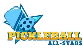 PickleBall Logo With Paddle And Ball vector