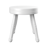 A white stool with a white top and four legs isolated on transparent background png