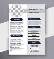Free Modern clean and stylish gray white background resume or cv template design with photo space vector