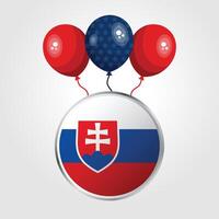 Celebration Slovakia National Flag With Balloons vector