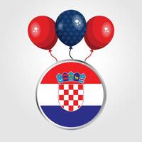 Celebration Croatia National Flag With Balloons vector