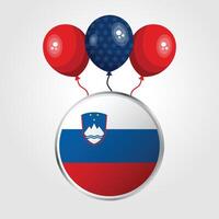 Celebration Slovenia National Flag With Balloons vector