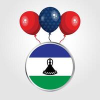 Celebration Lesotho National Flag With Balloons vector
