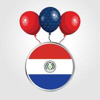 Celebration Paraguay National Flag With Balloons vector