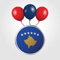 Celebration Kosovo National Flag With Balloons vector
