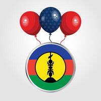 Celebration New Caledonia National Flag With Balloons vector