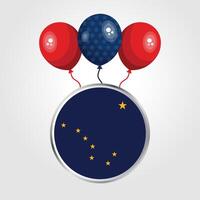 Celebration Alaska National Flag With Balloons vector