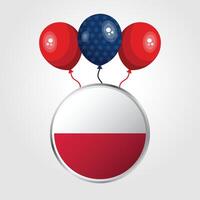 Celebration Poland National Flag With Balloons vector