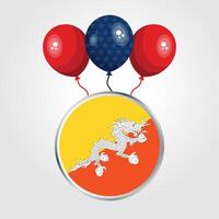 Celebration Bhutan National Flag With Balloons vector