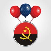 Celebration Angola National Flag With Balloons vector