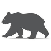 A silhouette of a bear walking on a white background vector