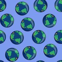 seamless pattern with west part of globe vector