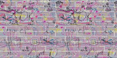 seamless pattern with graffiti on the wall vector