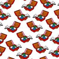 seamless pattern with opened suitcase vector