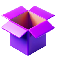 a purple box with an open top png