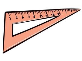 pink triangle ruler in doodle style vector