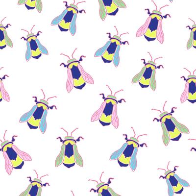 seamless pattern with bumblebee