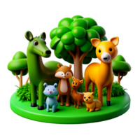 animals in the forest on transparrent background png