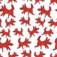 seamless pattern with red dog vector