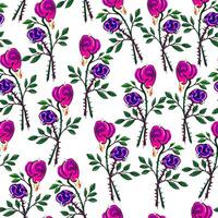 seamless pattern with roses in human ear shape vector